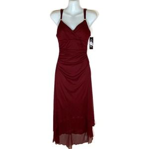 NWT Trixxi Dress Sz Small Chiffon Layered Lined Prom Formal Bridesmaid Burgundy